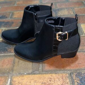 London Fog collection water resistant black ankle boots LFW-HARMONY size 7 NEW